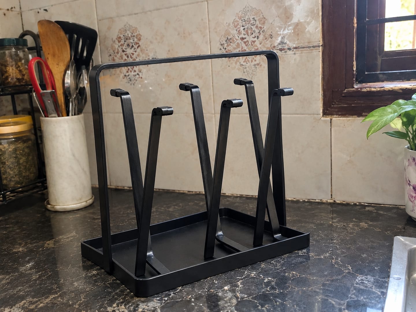 Customer photo review of Cup Drying Rack | Modern Mug Storage Organizer