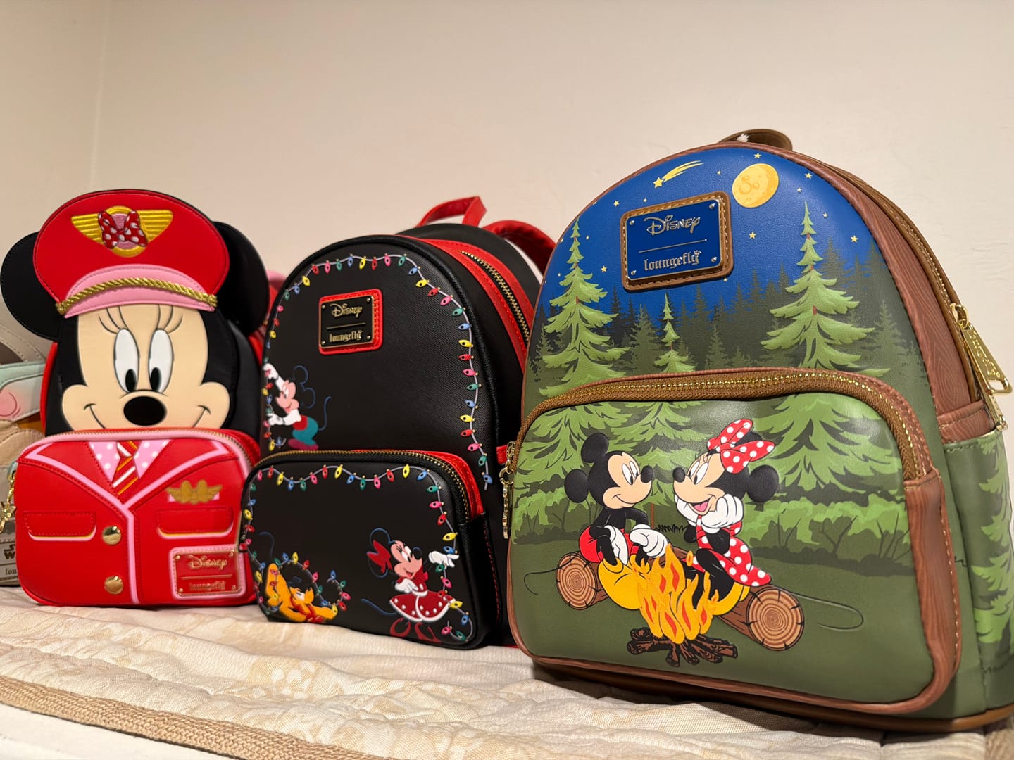 Customer photo review of Loungefly Mickey, Minnie, & Friends Camping Scene Mini Backpack | Exclusive