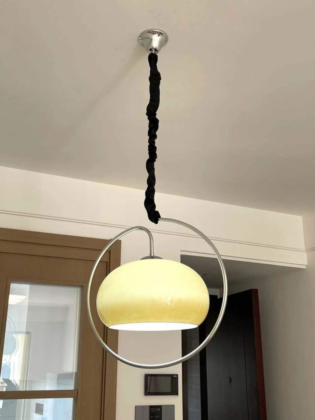 Customer photo review of Glass Dome Pendant Light, Chrome Frame, 45 cm, Pendant Lamp