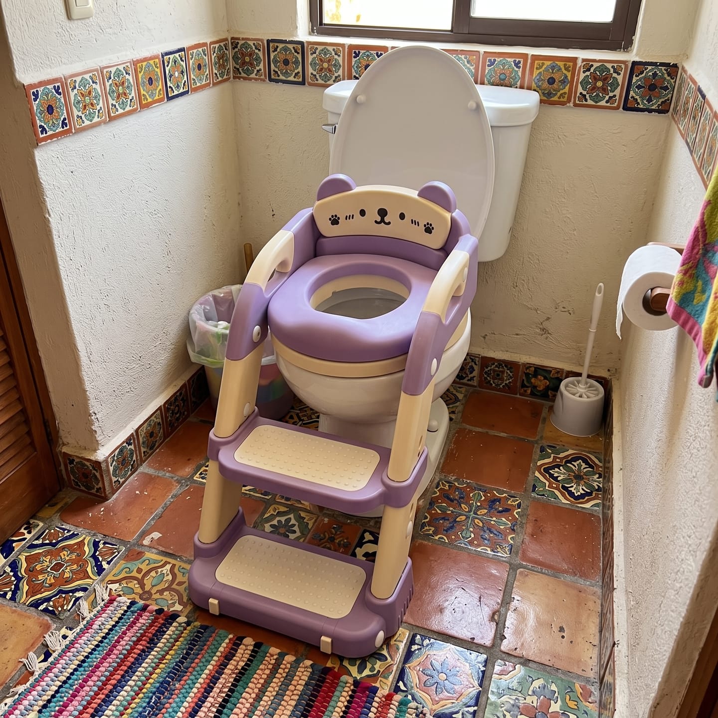 Customer photo review of Entrenador de Baño 2 en 1 con Escalera Plegable