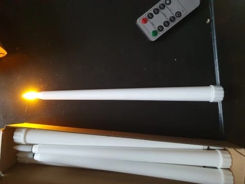 Customer photo review of Cozymere Flameless Taper Candles
