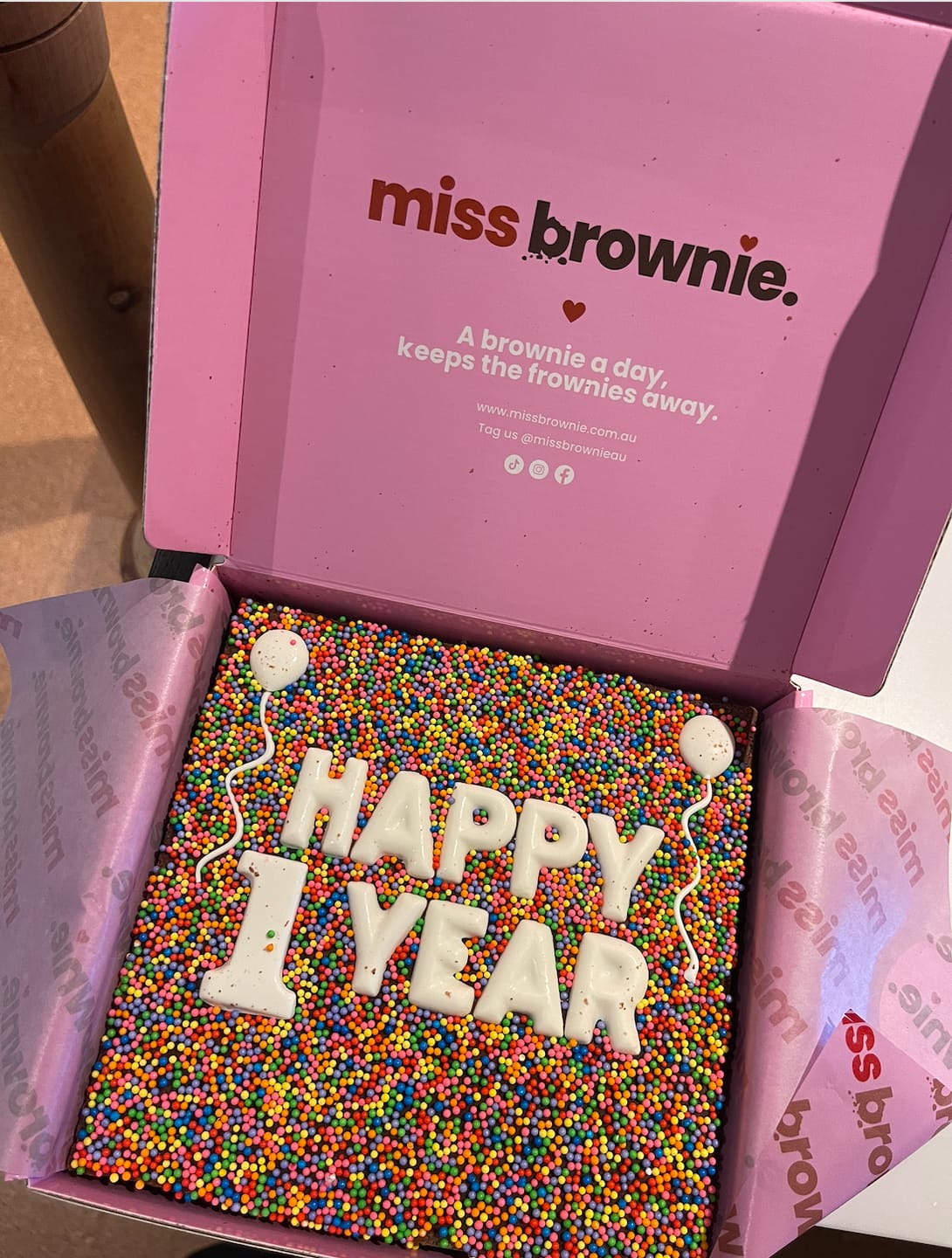 Customer photo review of Birthday Brownie · Large
