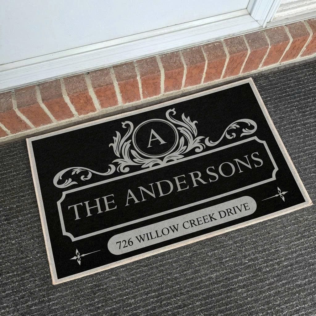 Customer photo review of Family With Address - Personalized Doormat