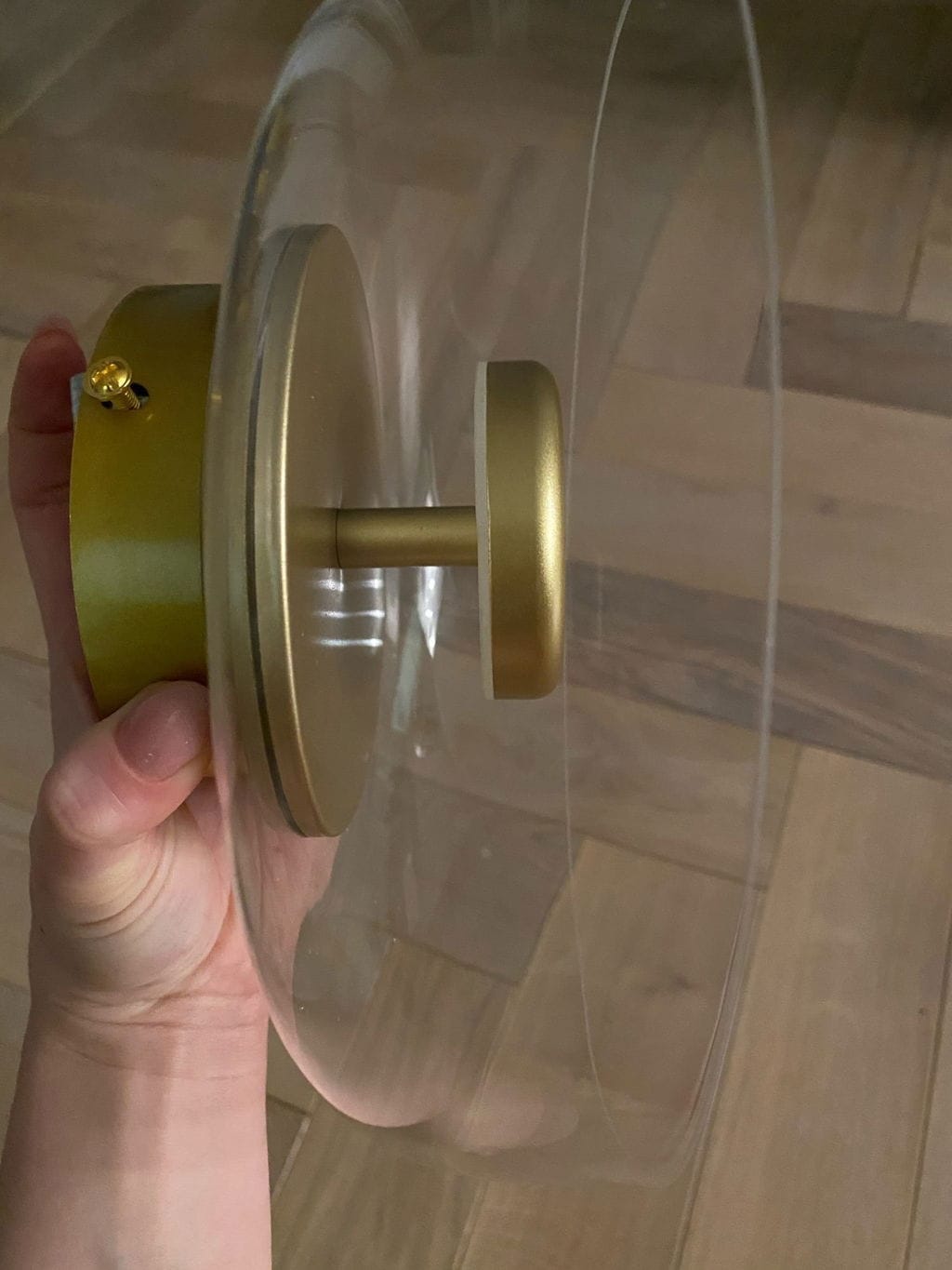 Customer photo review of Hand-Blown Glass Dome Wall Light, Wall Sconce, Brass or Black