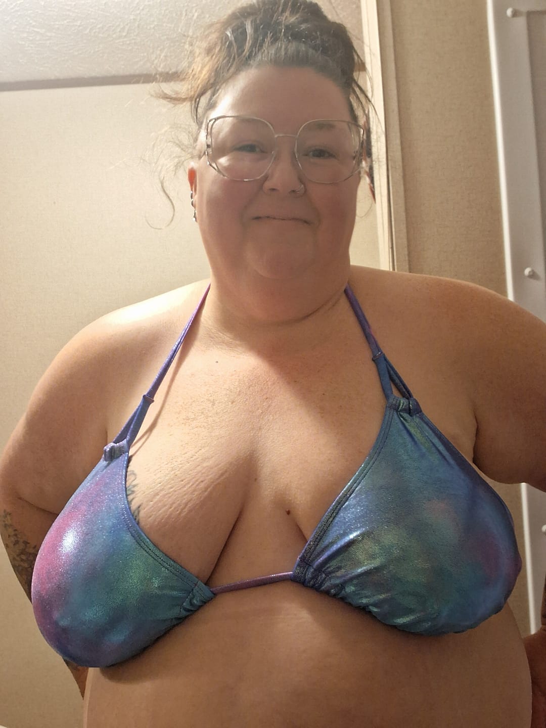Customer photo review of Ocean Ombre Triangle Bikini Top final sale