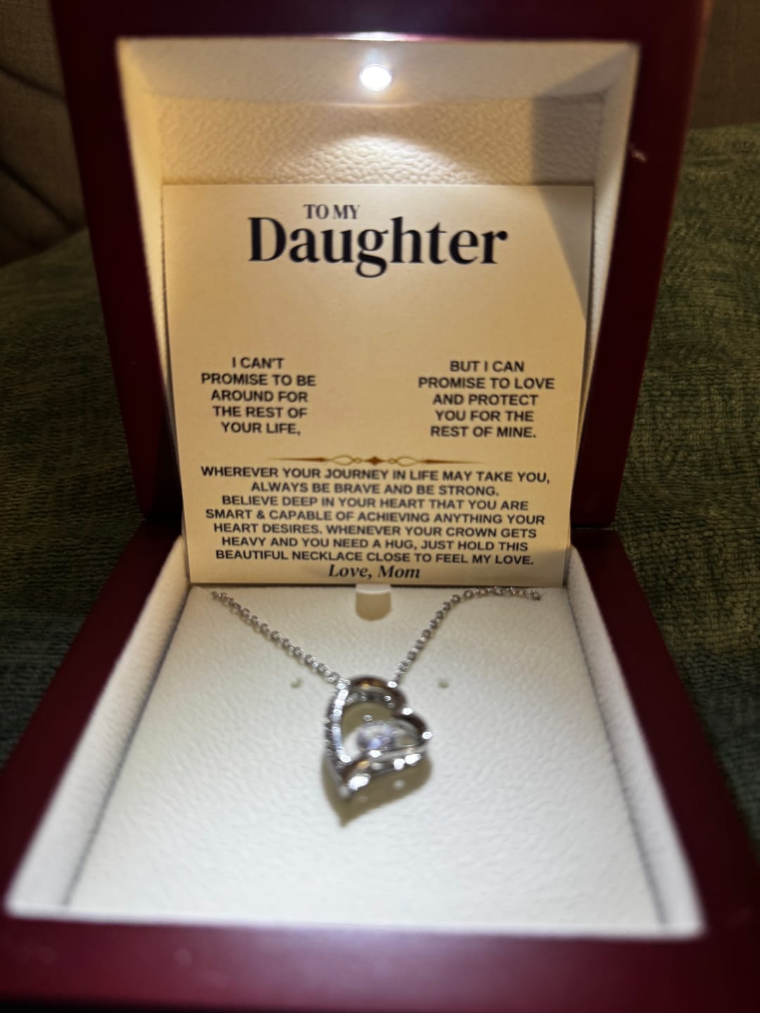 Customer photo review of To My Daughter - Love Mom - Necklace Gift Set - SS314