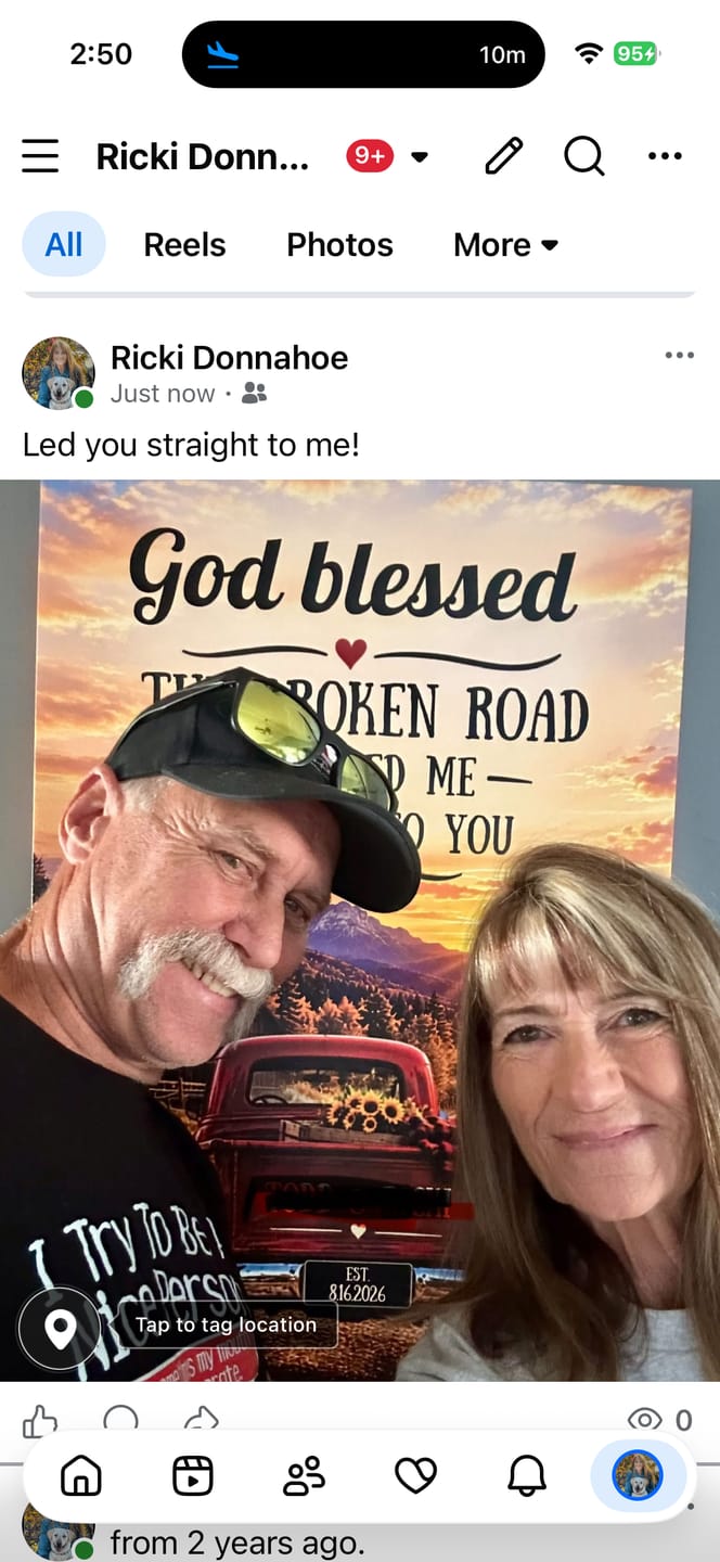Customer photo review of "God Bless The Broken Road," Personalized Couple Canvas Wall Art
