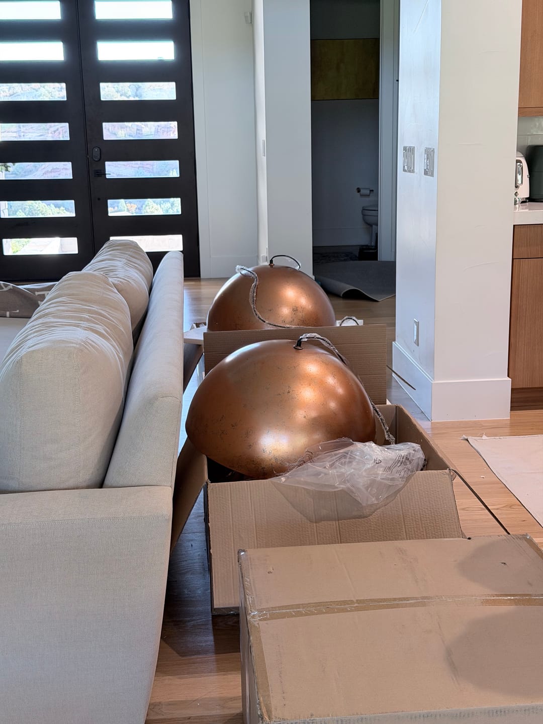 Customer photo review of Oversized Metal Dome Pendant Light