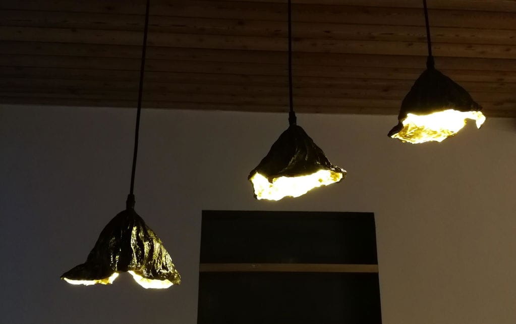 Customer photo review of Black Gold Pendant Light, 20 cm Metal Shade, Adjustable 150 cm Wire