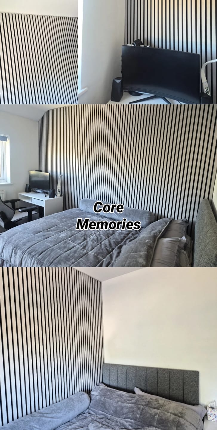 Customer photo review of Acoustic Slat Wall Panels Wooden Decorative Wall Panels Grey Oak Premium 2.4m x 0.6m