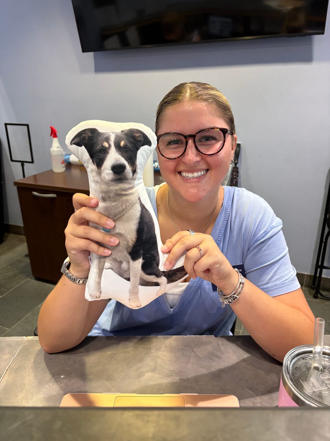 Customer photo review of Pet Pillow Looks Like Your Pet, Customize Dog Shaped Pillow with Pet Photo - ThePetPillow