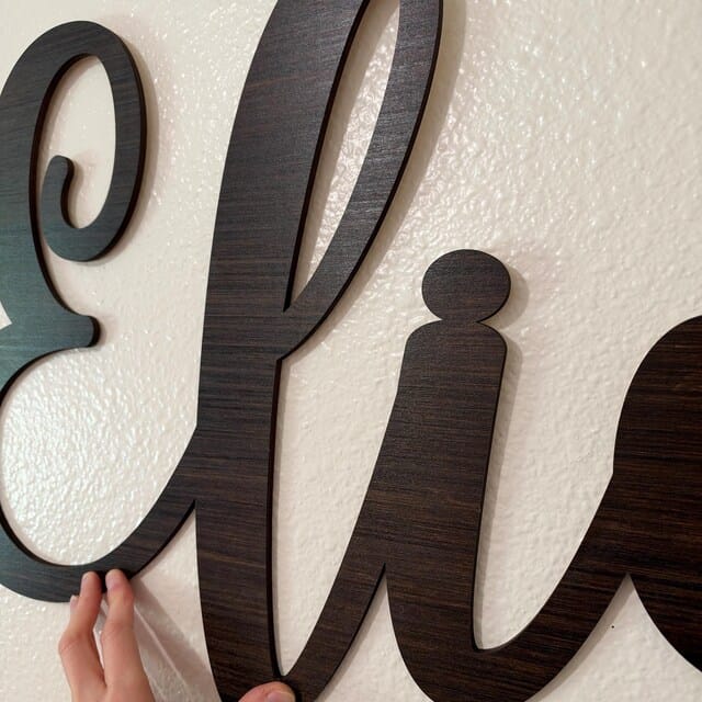 Customer photo review of Personalized Wooden Name Sign