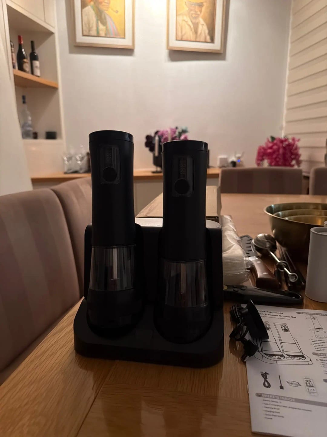 Customer photo review of Cozymere Electric Salt & Pepper Grinder Set