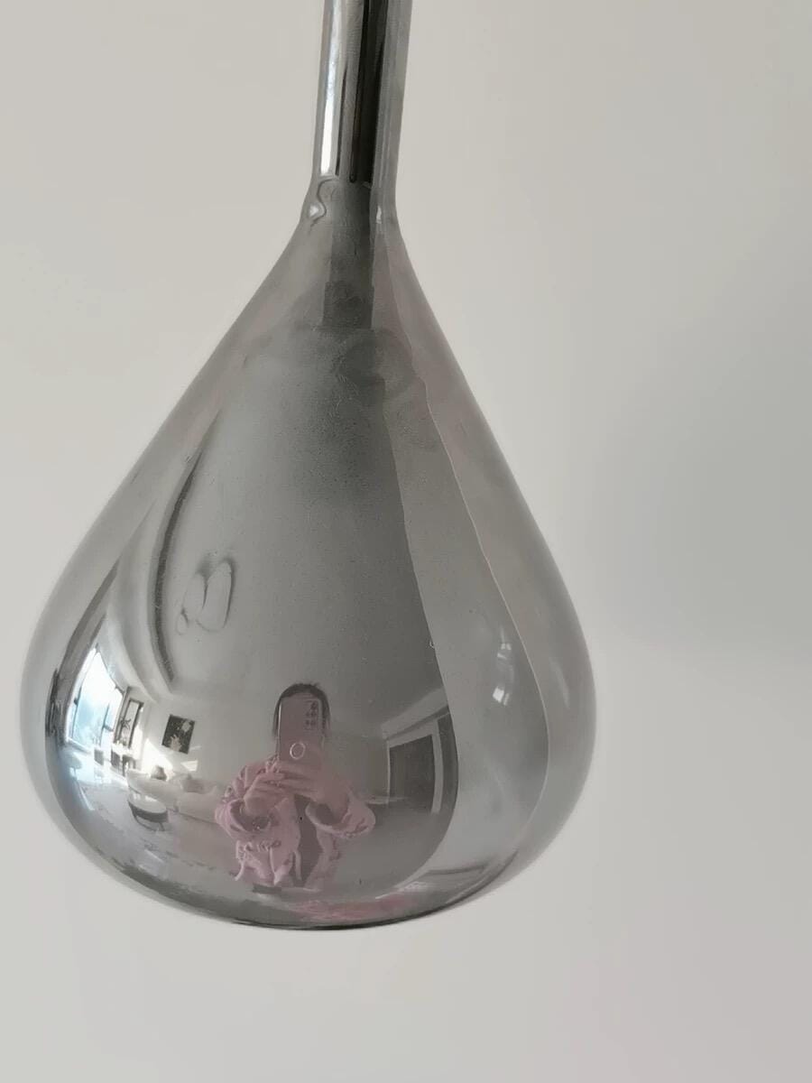 Customer photo review of Glass Pendant Light, Polished Gold Frame, 20 cm Shade