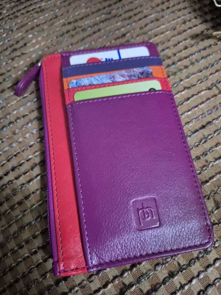 Customer photo review of Leather Card Holder Wallet Zipped Coin Purse
