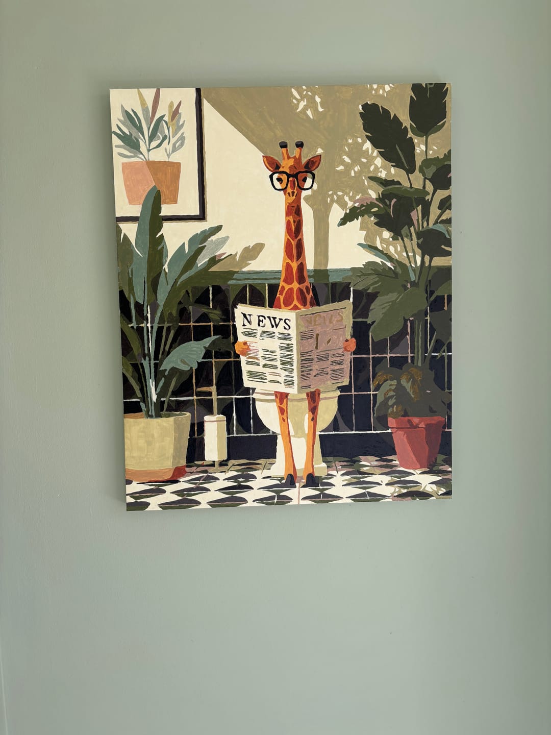 Customer photo review of Giraffe News | Paint by Number