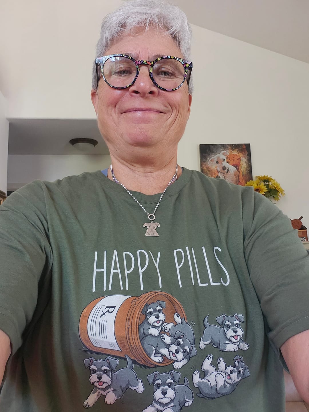Customer photo review of Happy Pills Schnauzer Shirt