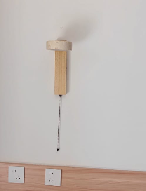 Customer photo review of Wood and Travertine Wall Light, Wall Sconce, Integrated LED