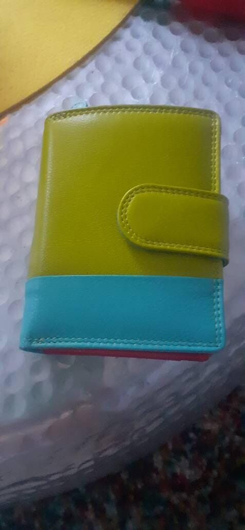 Customer photo review of Soft Leather Colourful Purse with RFID Protection - Camellia London