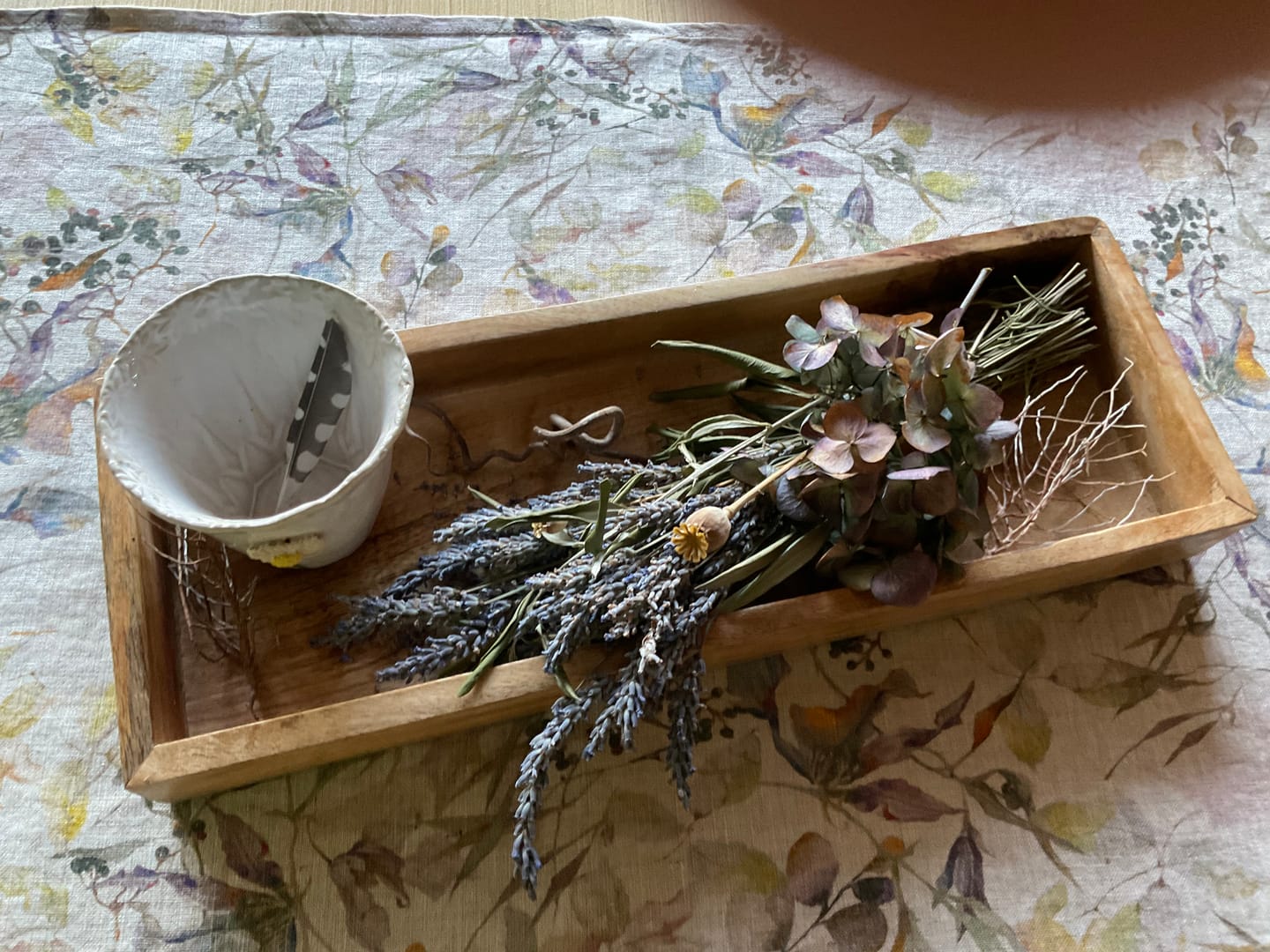 Customer photo review of Meadow on Natural Linen Kitchen Towel