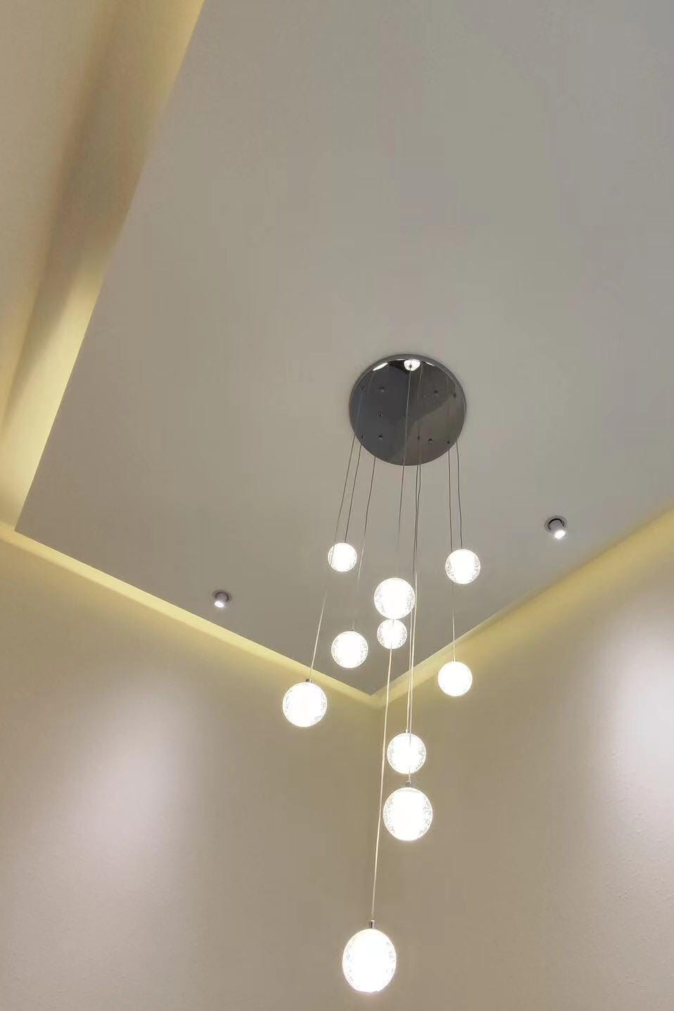 Customer photo review of Crystal Ball Pendant Light, Chrome Fittings, 150 cm Drop Cable