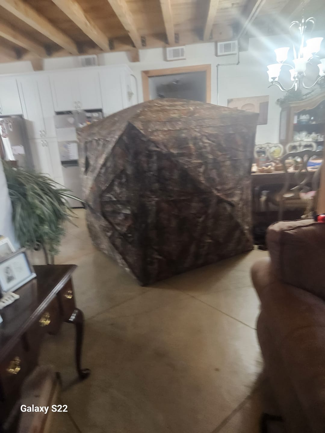 Customer photo review of FLASH SALE VisST See-Through Pop-Up Ground Blinds with Silent Magnetic Door