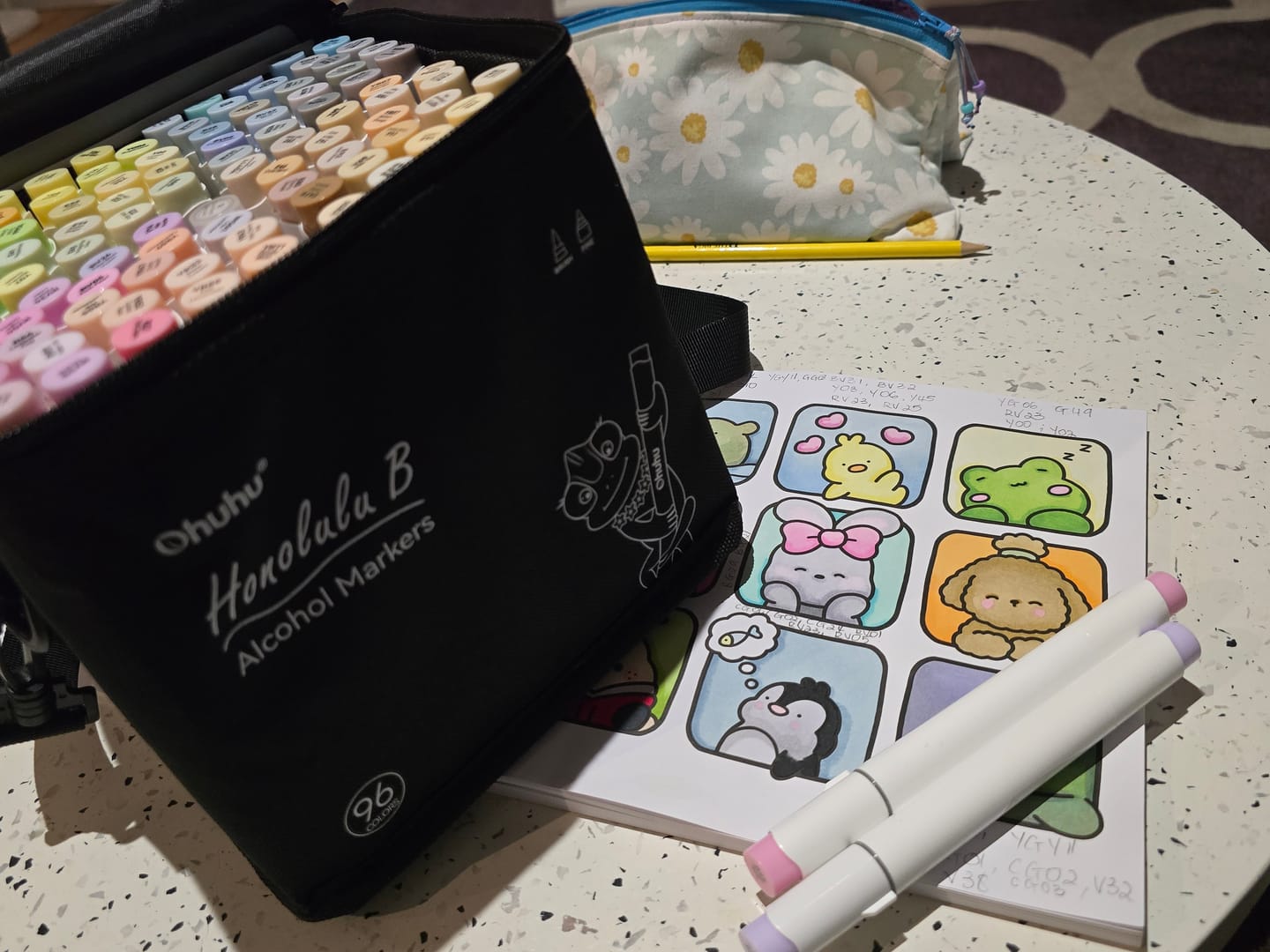 Customer photo review of Ohuhu Honolulu 96 Pastel Colors Alcohol Art Markers - Sweetness & Blossoming (Australia Domestic Shipping)