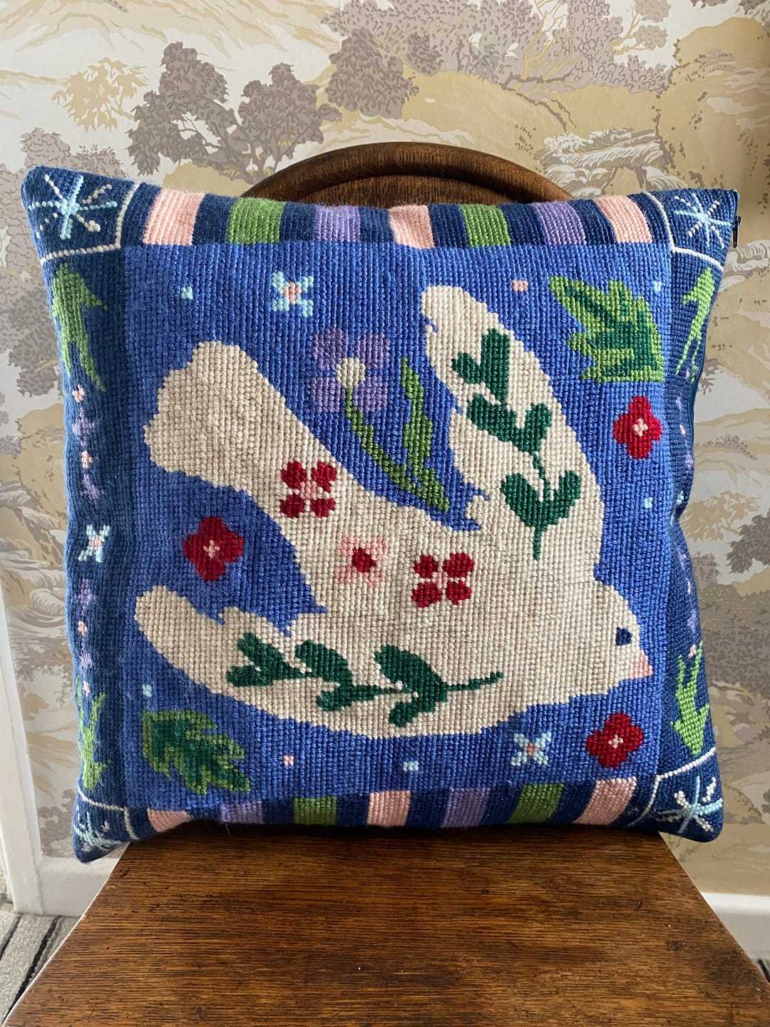 Customer photo review of DARLING DOVE - Tapestry Needlepoint Cushion Kit