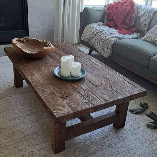 Customer photo review of Sculptural Solid Wood Console — Modern Art Entry Table