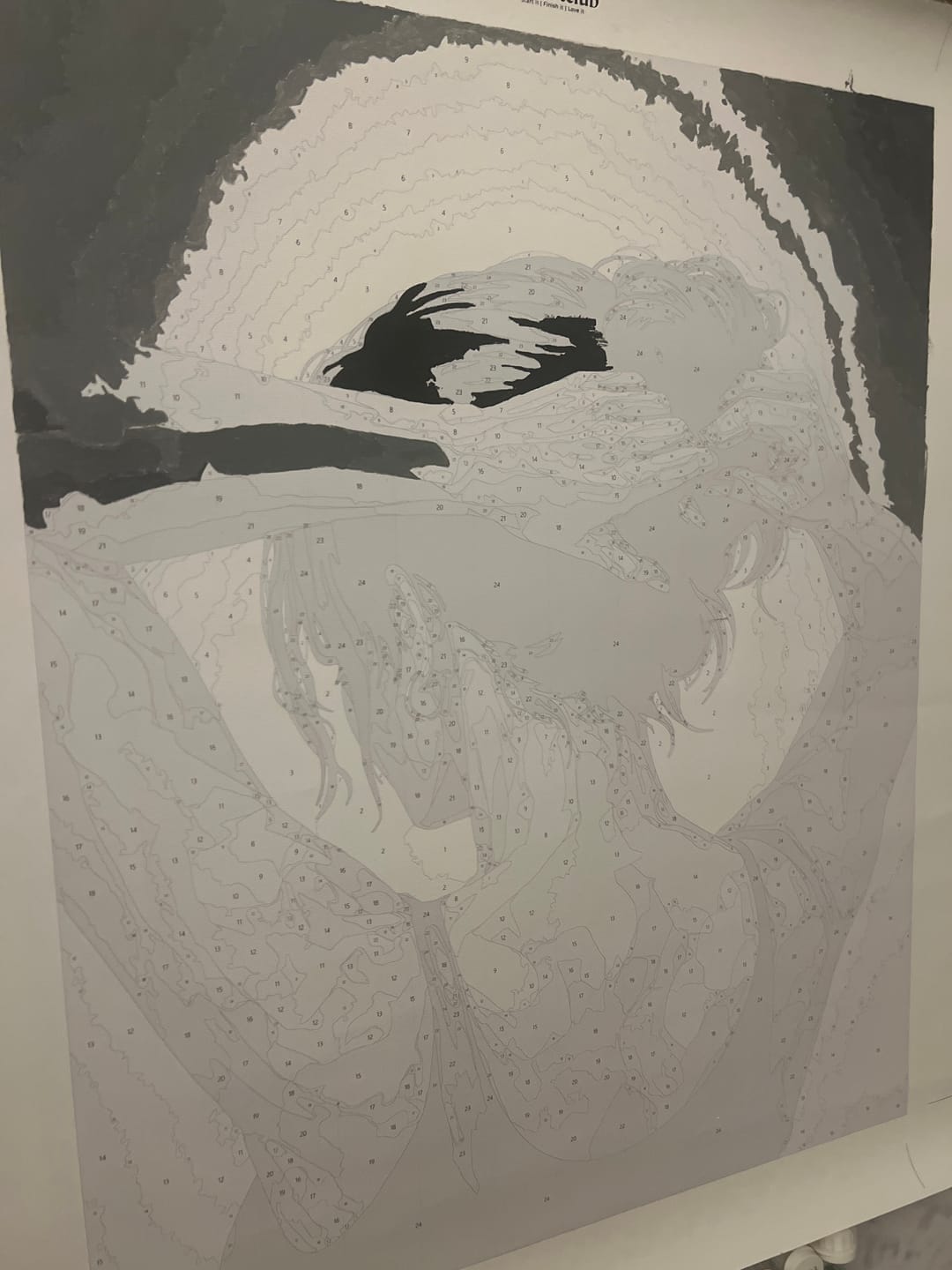 Customer photo review of Monochrome lady | Paint by Number