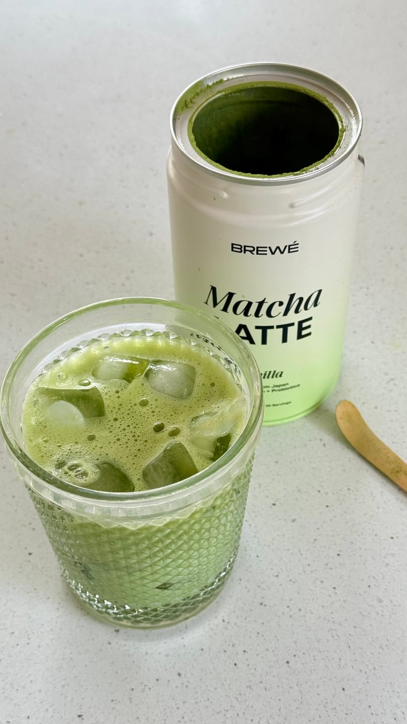 Customer photo review of Vanilla Matcha Latte (Ceremonial Grade + Pre & Probiotics)