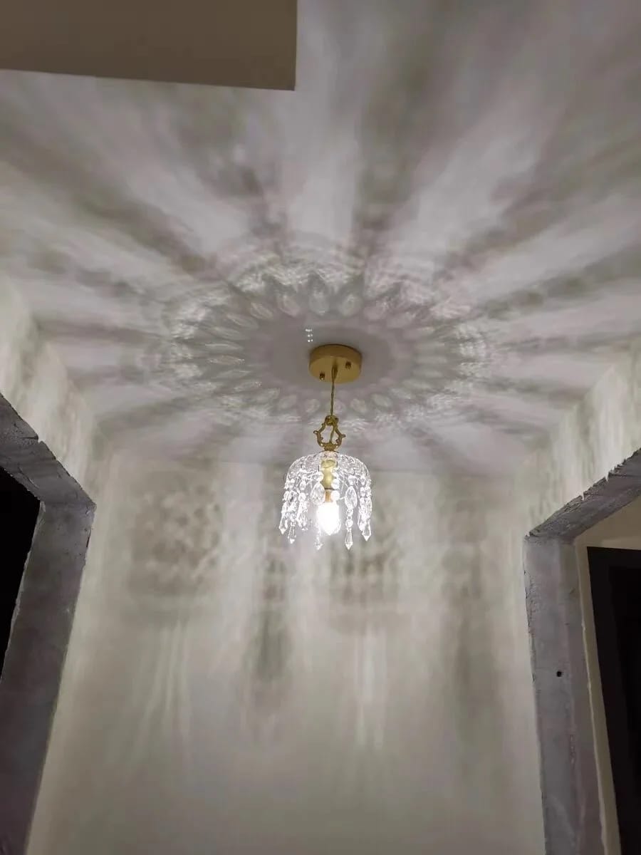 Customer photo review of Gold Wall Light, Retro Crystal Decor, Copper Body, Wall Sconce