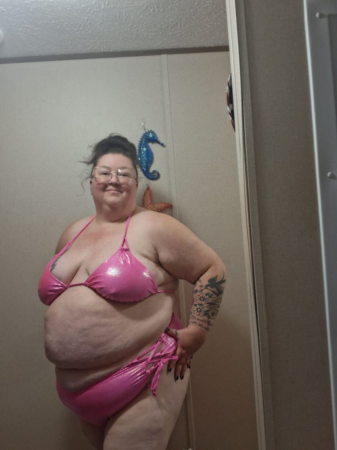 Customer photo review of Pink Margarita Side Tie Bikini Bottom final sale