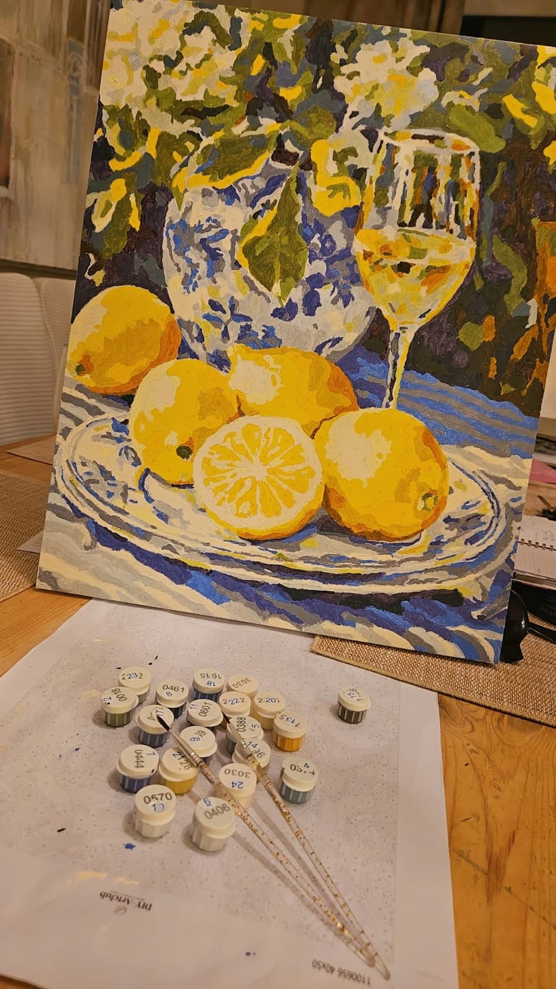 Customer photo review of Lemons and Wine | Paint by Numbers