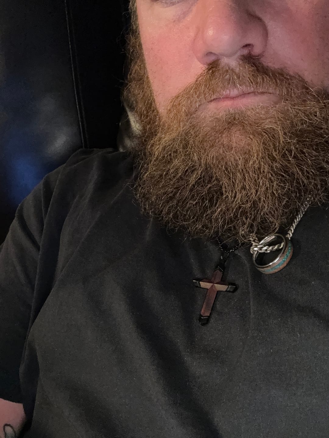 Customer photo review of FREE Today: Multicolor Stainless Steel Inlaid Wooden Cross Pendant Box Chain Necklace