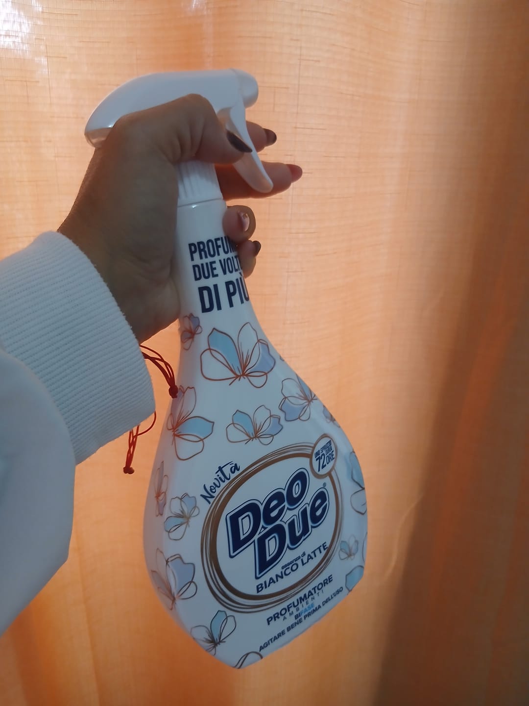 Customer photo review of DEO DUE® PROFUMATORE BIFASE PREMIUM NEUTRALIZZANTE "BIANCO LATTE" 450ML