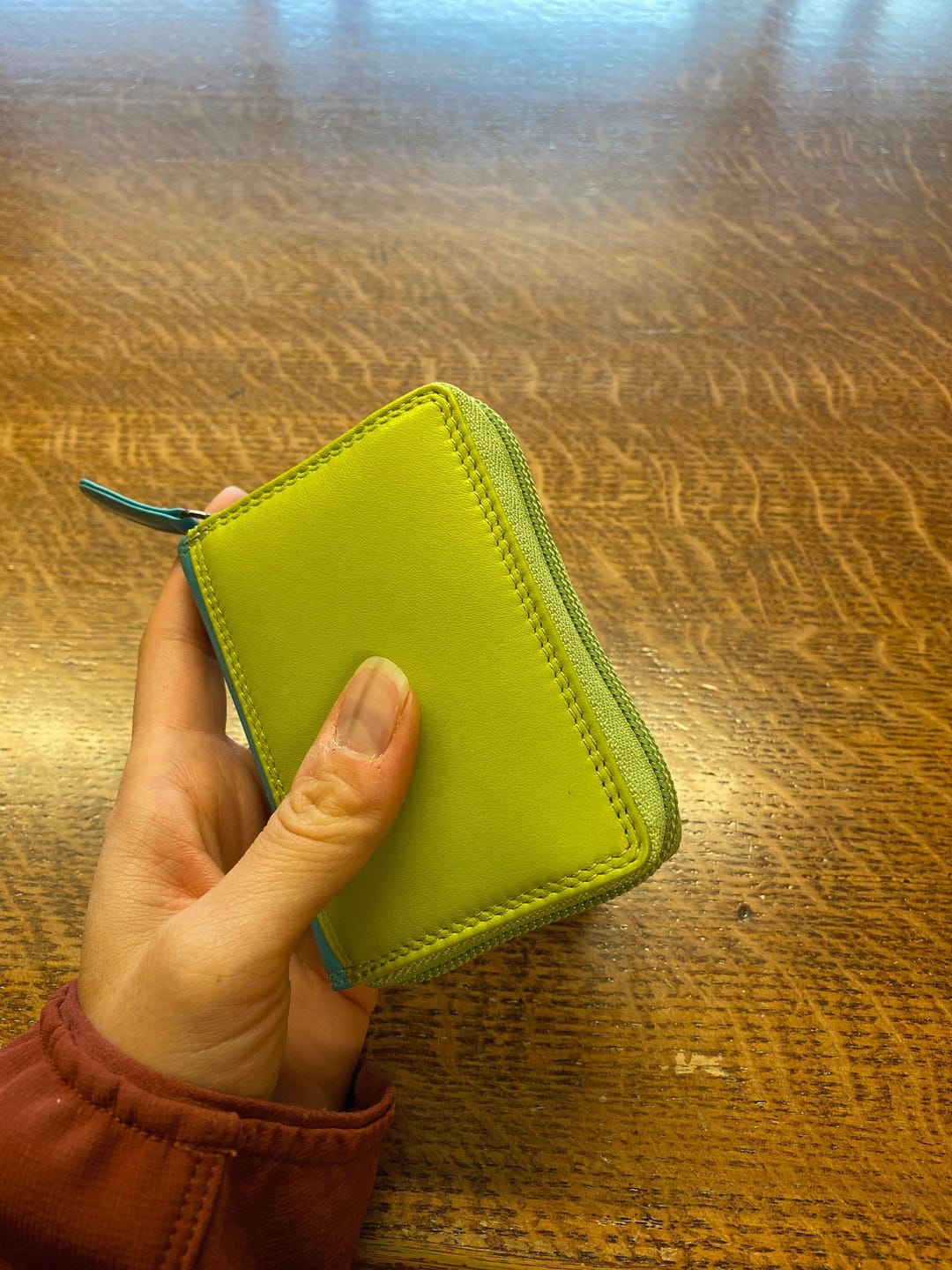Customer photo review of Credit Card Holder Accordion Leather Wallet with Zipper