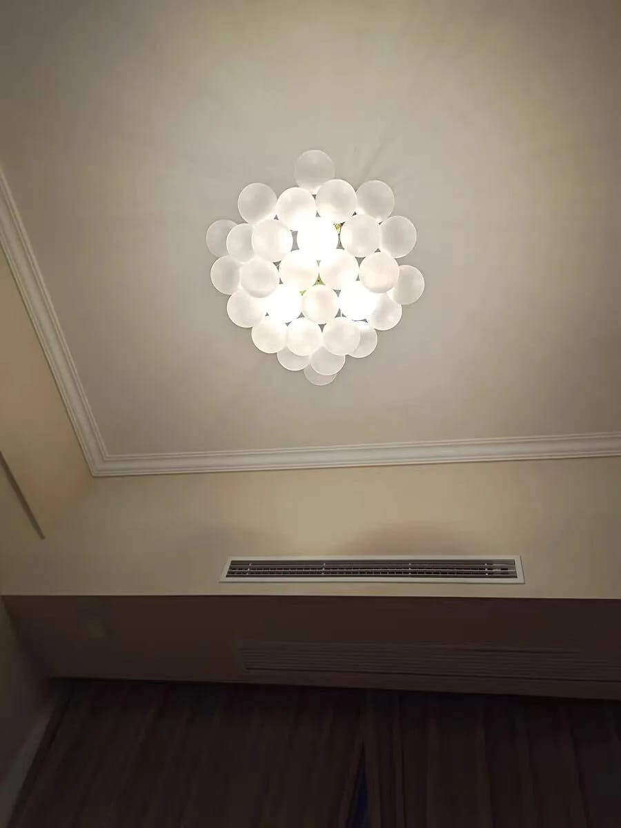 Customer photo review of Frosted Glass Sphere Chandelier, Globe Cluster, 40 or 80 cm