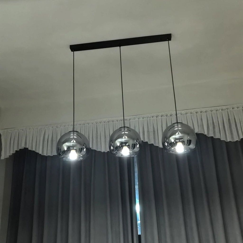 Customer photo review of Handblown Glass Pendant Lamp, Inverted Orb, 25 cm, Hardwired