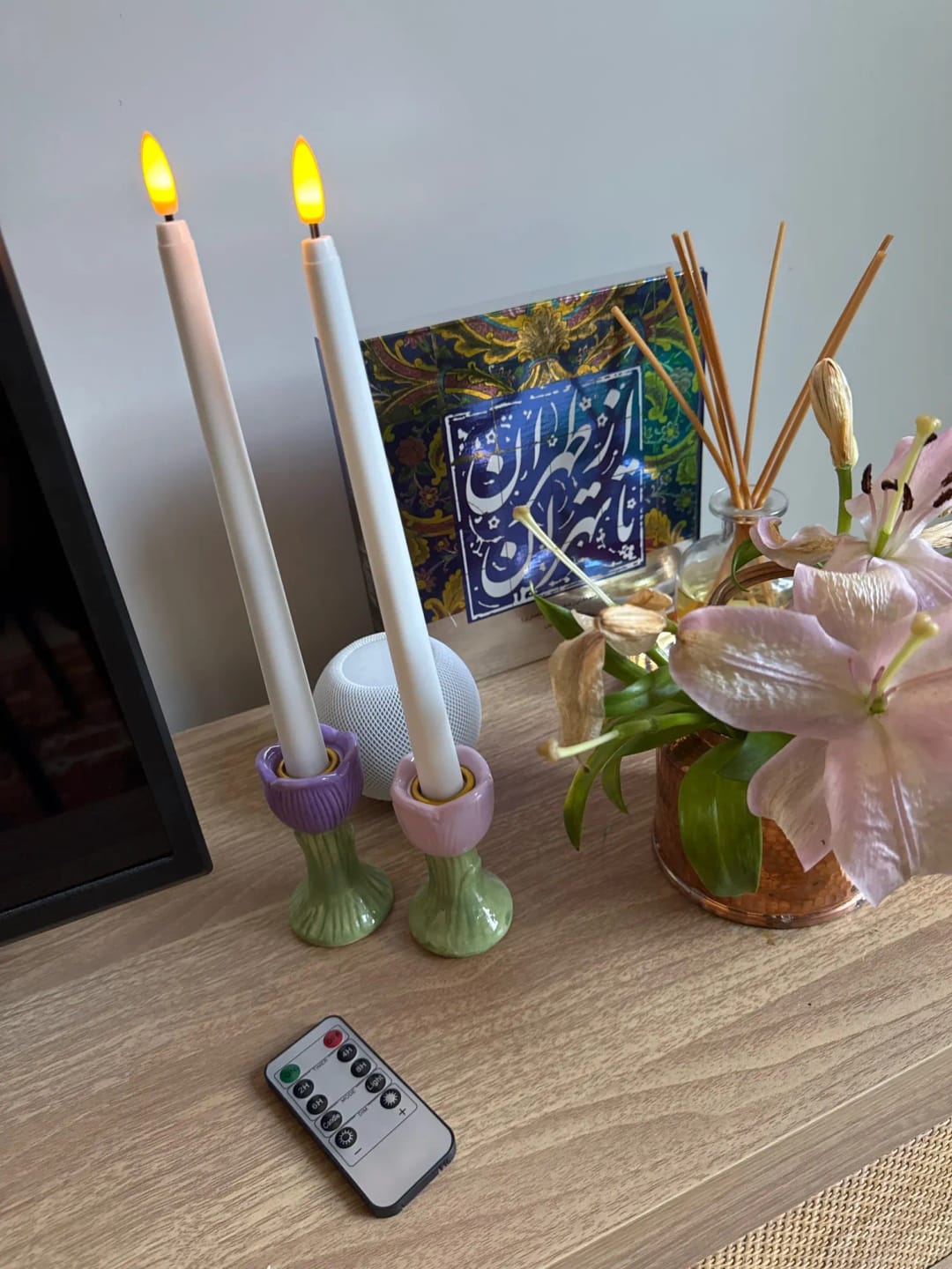 Customer photo review of Cozymere Flameless Taper Candles