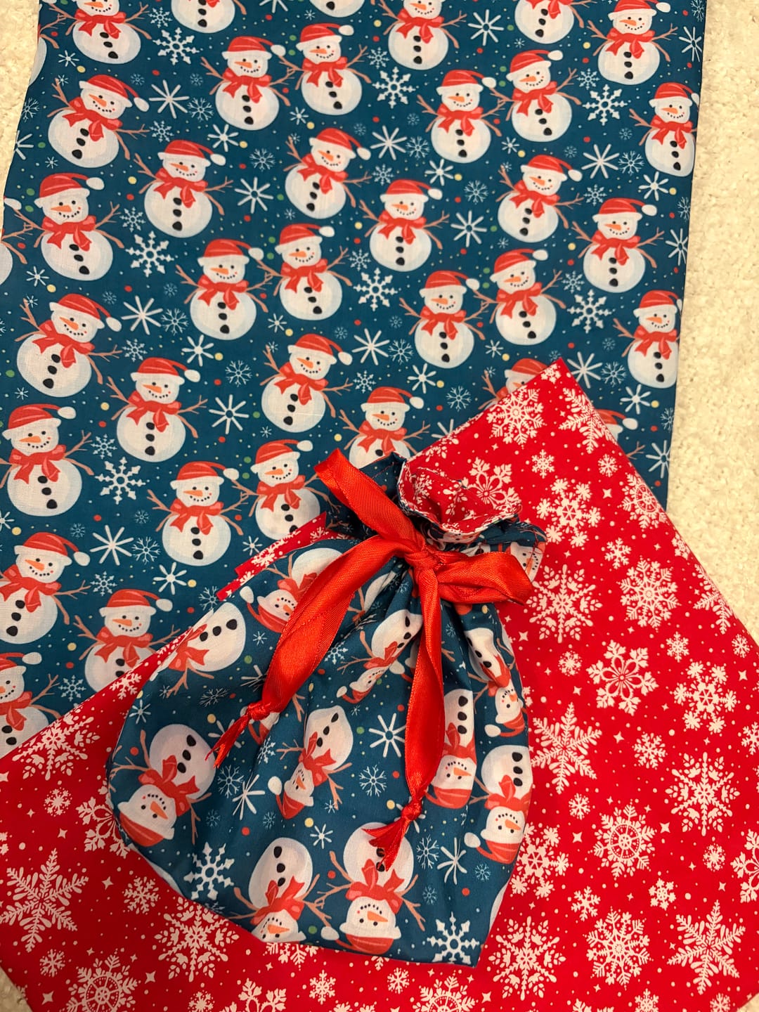 Customer photo review of All Over Snowflakes Polycotton Fabric