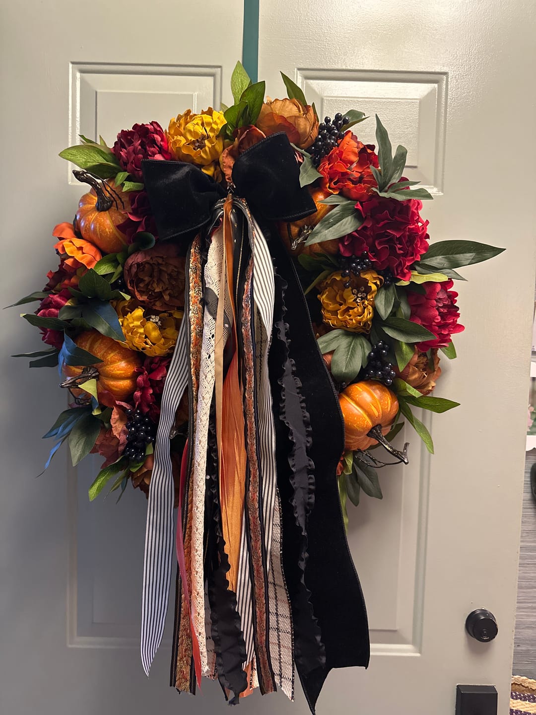 Customer photo review of Midnight Harvest Wreath Ribbon