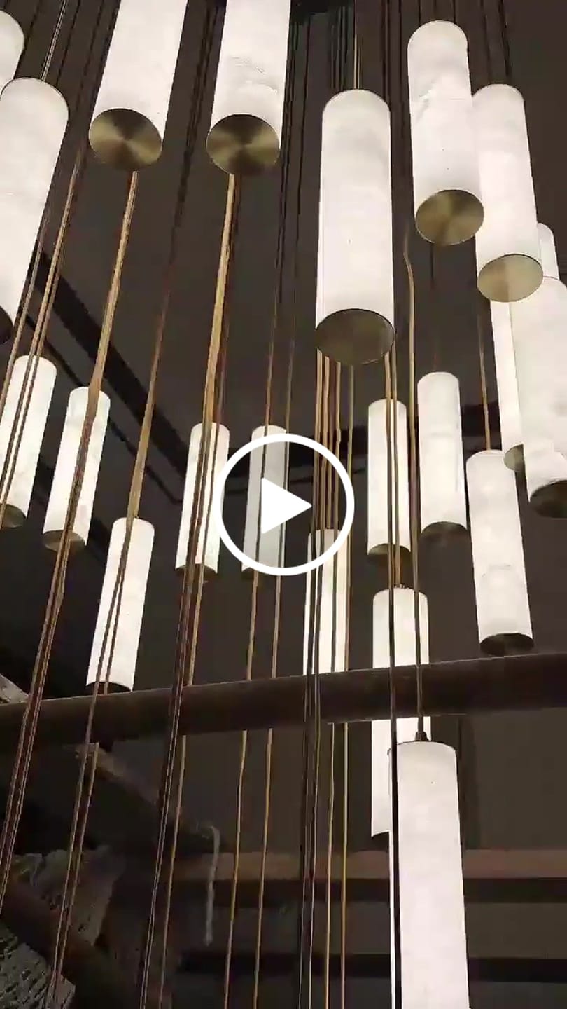 Customer video review of Darlen Alabaster Modern Staircase Chandelier