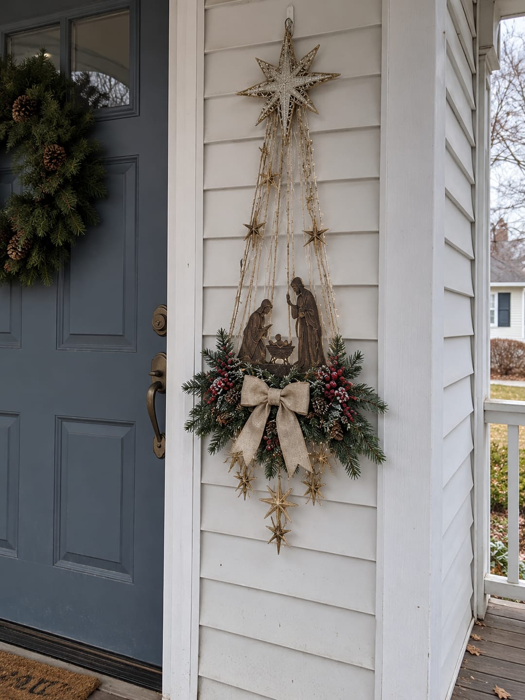 Customer photo review of Angel Blessing Wall Light, Starglow Cascading Christmas Angel with Glowing