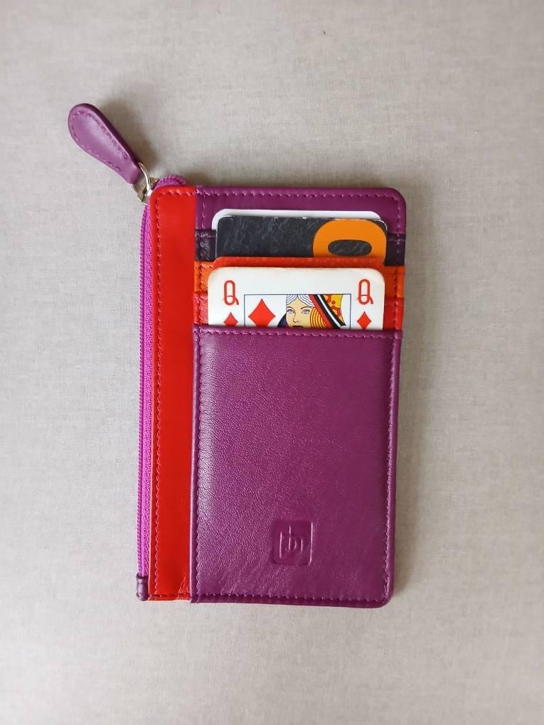 Customer photo review of Leather Card Holder Wallet Zipped Coin Purse