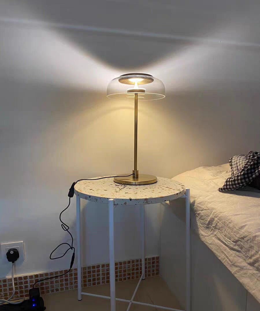 Customer photo review of Brass and Glass Table Lamp, Integrated LED, Plug In, 47 cm Tall
