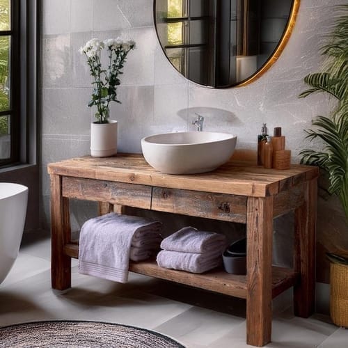 Customer photo review of Sculptural Solid Wood Console — Modern Art Entry Table