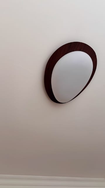 Customer photo review of Ceiling Light, Pebble Walnut Grain Finish, Slim Flush Mount, Integrated LED
