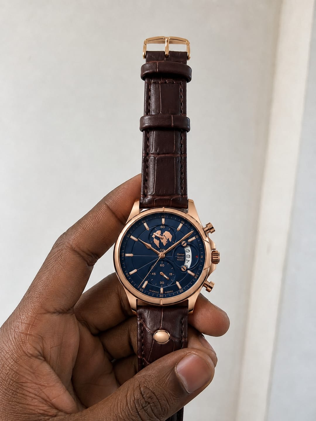 A closer look at a Chronos watch and strap