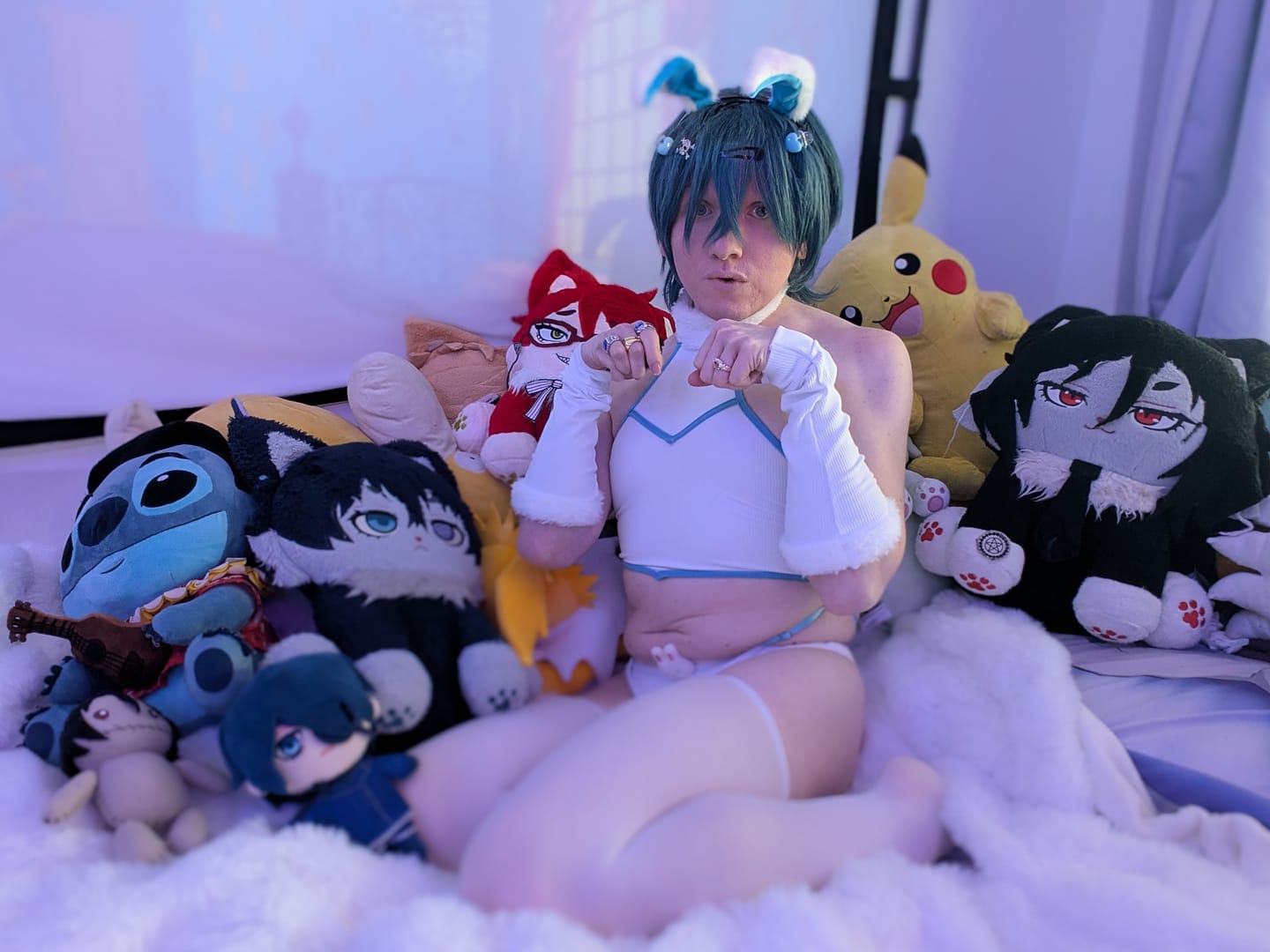 Customer photo review of Cosplay Cute Bunny Ear Knitwear (5-Piece Set) AS06
